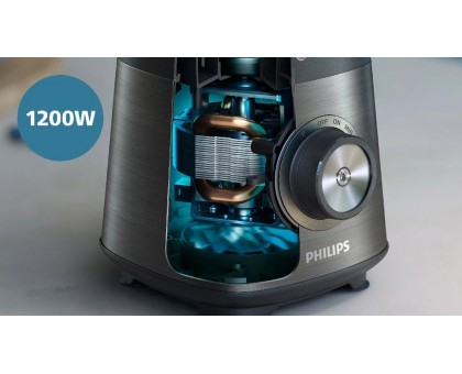 Блендер PHILIPS стационарный Series 5000, 1200Вт, чаша-2000мл, стекло, стакан в копмлекте, черный Блендер PHILIPS стационарный Series 5000, 1200Вт, чаша-2000мл, стекло, стакан в копмлекте, черный