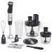 Блендер Tefal погружной Quickchef Quartzite, 1000Вт, 4в1, чаша-800мл, чопер-500мл, кухонный комбайн 5в1, турборежим, серо-черный