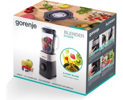Блендер Gorenje стационарный 1000Вт, чаша-1500мл, стекло, черный Блендер Gorenje стационарный 1000Вт, чаша-1500мл, стекло, черный