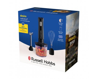 Блендер Russell Hobbs заглибний Desire Matte Charcoal, 500Вт, чаша-500мл, вінчик, міні-подріб., чорний Блендер Russell Hobbs заглибний Desire Matte Charcoal, 500Вт, чаша-500мл, вінчик, міні-подріб., чорний