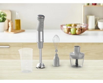 Блендер Tefal погружной Quickchef+ 1000Вт, 3в1, чаша-800мл, чопер-500мл, турборежим, серебристо-серый Блендер Tefal погружной Quickchef+ 1000Вт, 3в1, чаша-800мл, чопер-500мл, турборежим, серебристо-серый