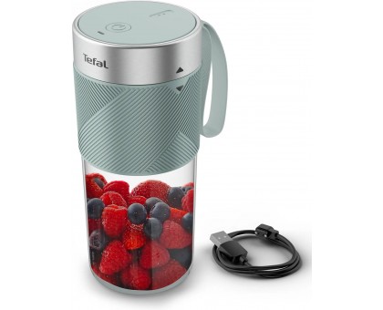 Блендер Tefal Lightmix портативний для смузі, чаша-300мл, USB, тритан, зеленый Блендер Tefal Lightmix портативний для смузі, чаша-300мл, USB, тритан, зеленый