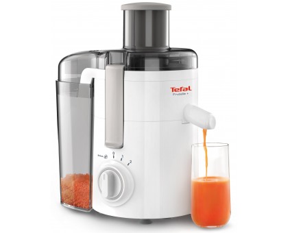 Соковыжималка Tefal Frutelia + центробежная 350Вт, чаша-0.95л, жмых-0.5л, пластик, бело-серый Соковыжималка Tefal Frutelia + центробежная 350Вт, чаша-0.95л, жмых-0.5л, пластик, бело-серый