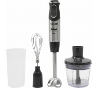 Блендер Tefal погружной Quickchef 1000Вт, 3в1, чаша-800мл, чопер-500мл, турборежим, серебристо-черный
