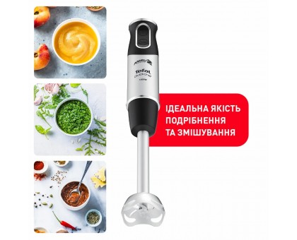 Блендер Tefal погружной Quickchef 1000Вт, 3в1, чаша-800мл, чопер-500мл, турборежим, серебристо-черный Блендер Tefal погружной Quickchef 1000Вт, 3в1, чаша-800мл, чопер-500мл, турборежим, серебристо-черный