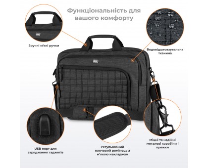 Сумка 2E, CrossSquares 16", чёрная Сумка 2E, CrossSquares 16", чёрная