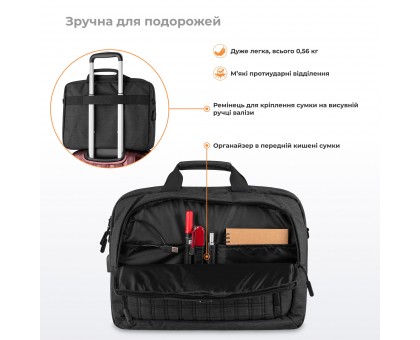 Сумка 2E, CrossSquares 16", чёрная Сумка 2E, CrossSquares 16", чёрная