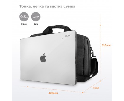 Сумка 2E, Melange 16", чорна Сумка 2E, Melange 16", чорна