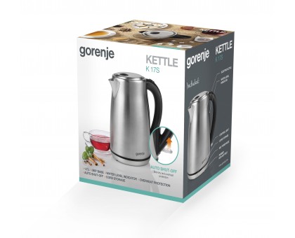 Електрочайник Gorenje 1.7л, метал, нерж Електрочайник Gorenje 1.7л, метал, нерж
