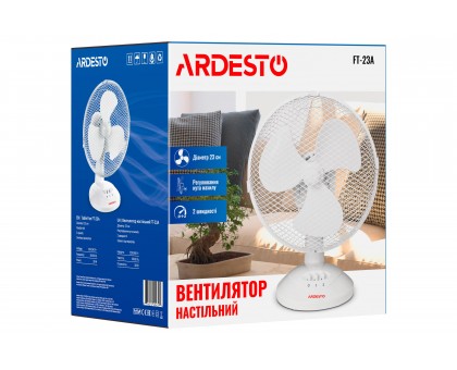 Вентилятор ARDESTO настільний, 23см, 30Вт, білий Вентилятор ARDESTO настільний, 23см, 30Вт, білий