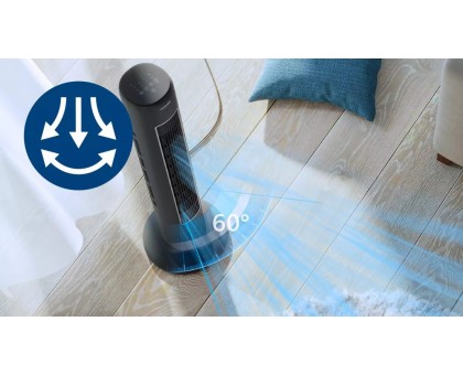 Вентилятор Philips колонный, 110см, 40Вт, пульт ДУ, дисплей, графит Вентилятор Philips колонный, 110см, 40Вт, пульт ДУ, дисплей, графит