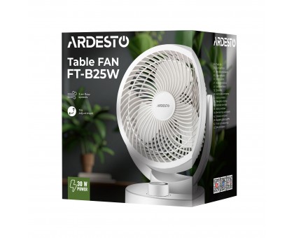 Вентилятор ARDESTO FT-B25W настільний, 15см, 30Вт, білий Вентилятор ARDESTO FT-B25W настільний, 15см, 30Вт, білий