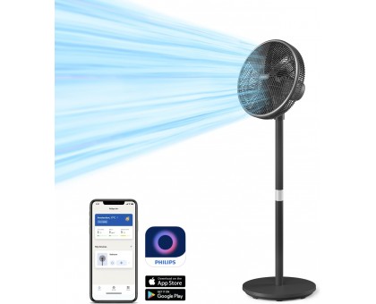 Вентилятор Philips підлоговий Series 3000, 40см, 48Вт, керування через смартфон, регулювання висоти, чорний Вентилятор Philips підлоговий Series 3000, 40см, 48Вт, керування через смартфон, регулювання висоти, чорний