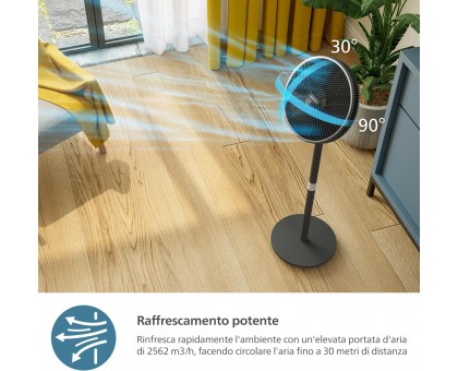 Вентилятор Philips підлоговий Series 3000, 40см, 48Вт, керування через смартфон, регулювання висоти, чорний Вентилятор Philips підлоговий Series 3000, 40см, 48Вт, керування через смартфон, регулювання висоти, чорний