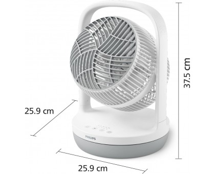 Вентилятор Philips настільний Series 2000, 22см, 24Вт, таймер, поворот 180, білий Вентилятор Philips настільний Series 2000, 22см, 24Вт, таймер, поворот 180, білий
