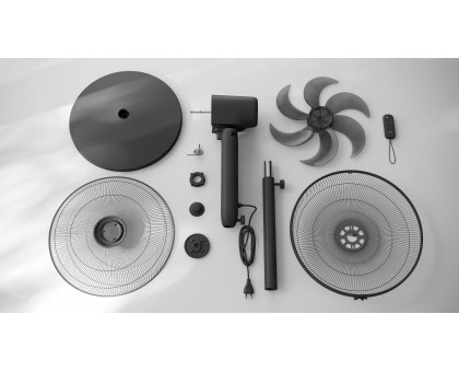 Вентилятор Philips напольный Series 1001, 45см, 47Вт, пульт ДУ, опора круглая, ароматерапия, черный