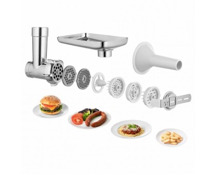 Кухонна машина Sencor 1200Вт, чаша-метал, корпус-пластик, насадок-19, коричнево-білий Кухонна машина Sencor 1200Вт, чаша-метал, корпус-пластик, насадок-19, коричнево-білий