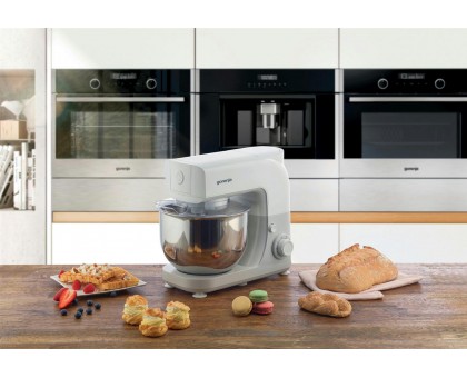 Кухонна машина Gorenje 800Вт, чаша-метал, корпус-метал, насадок-3, білий