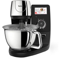 Кухонная машина Tefal I-Coach Touch, 1200Вт, чаша-металл, корпус-металл+пластик, дисплей, насадок-3, подкл. к смартфону, встр. весы, черный