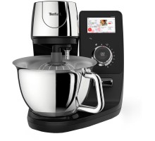Кухонная машина Tefal I-Coach Touch, 1200Вт, чаша-металл, корпус-металл+пластик, дисплей, насадок-3, подкл. к смартфону, встр. весы, черный