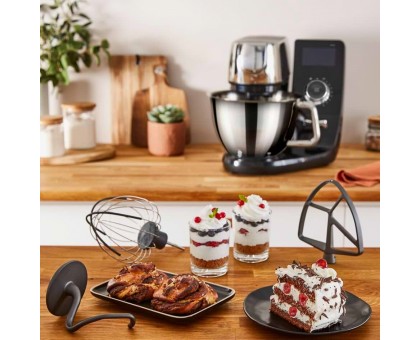 Кухонна машина Tefal I-Coach Touch, 1200Вт, чаша-метал, корпус-метал+пластик, дисплей, насадок-3, підкл. до смартфону, чорний Кухонна машина Tefal I-Coach Touch, 1200Вт, чаша-метал, корпус-метал+пластик, дисплей, насадок-3, підкл. до смартфону, чорний