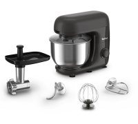 Кухонна машина Tefal Bake Essential 800Вт, чаша-метал, корпус-метал/пластик, насадок-4, чорний