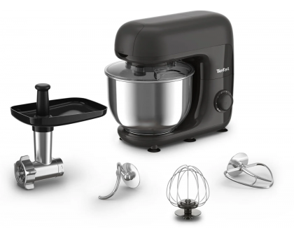 Кухонная машина Tefal Bake Essential 800Вт, чаша-металл, корпус-металл/пластик, насадок-4, черный Кухонная машина Tefal Bake Essential 800Вт, чаша-металл, корпус-металл/пластик, насадок-4, черный