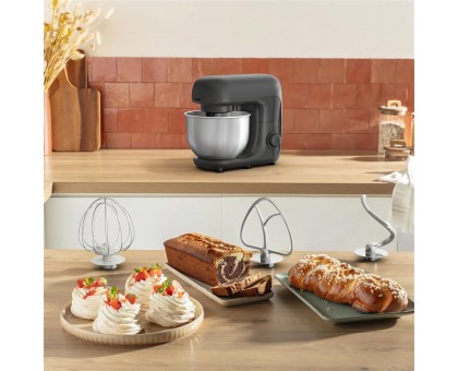 Кухонная машина Tefal Bake Essential 800Вт, чаша-металл, корпус-металл/пластик, насадок-4, черный Кухонная машина Tefal Bake Essential 800Вт, чаша-металл, корпус-металл/пластик, насадок-4, черный