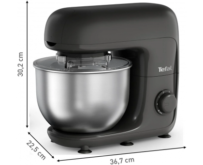 Кухонная машина Tefal Bake Essential 800Вт, чаша-металл, корпус-металл/пластик, насадок-4, черный Кухонная машина Tefal Bake Essential 800Вт, чаша-металл, корпус-металл/пластик, насадок-4, черный
