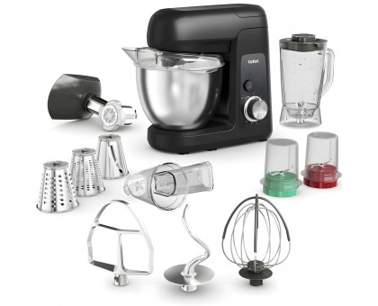 Кухонная машина Tefal Bake Partner 1100Вт, чаша-металл, корпус-пластик, насадок-8, черный