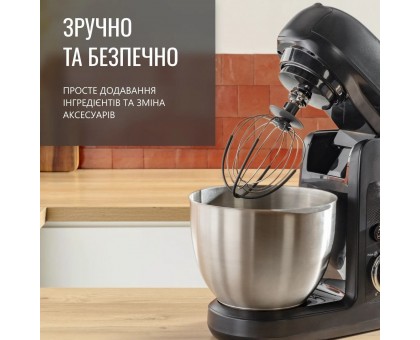 Кухонная машина Tefal Bake Partner 1100Вт, чаша-металл, корпус-пластик, насадок-8, черный