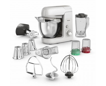 Кухонна машина Tefal Bake Partner 1100Вт, чаша-метал, корпус-пластик, насадок-8, білий Кухонна машина Tefal Bake Partner 1100Вт, чаша-метал, корпус-пластик, насадок-8, білий