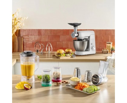 Кухонна машина Tefal Bake Partner 1100Вт, чаша-метал, корпус-пластик, насадок-8, білий Кухонна машина Tefal Bake Partner 1100Вт, чаша-метал, корпус-пластик, насадок-8, білий