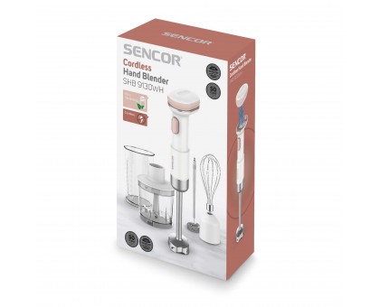 Блендер Sencor заглибний Pulse, 180Вт, 4в1, чаша-700мл, безпровідний, USB-C, капучинатор, біло-рожевий Блендер Sencor заглибний Pulse, 180Вт, 4в1, чаша-700мл, безпровідний, USB-C, капучинатор, біло-рожевий