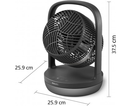 Вентилятор Philips настільний Series 3000, 22см, 27Вт, таймер, поворот 180, чорний Вентилятор Philips настільний Series 3000, 22см, 27Вт, таймер, поворот 180, чорний