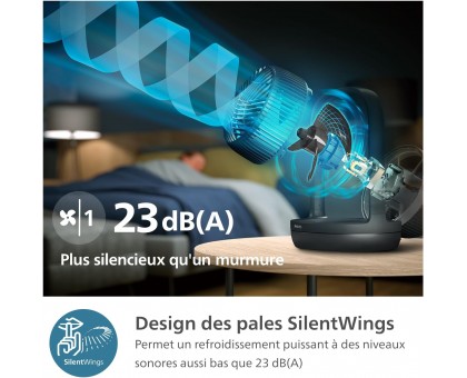Вентилятор Philips настільний Series 3000, 22см, 27Вт, таймер, поворот 180, чорний Вентилятор Philips настільний Series 3000, 22см, 27Вт, таймер, поворот 180, чорний