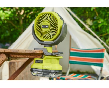 Вентилятор акумуляторний Ryobi ONE+ RCF18-0 18В 3400об·хв 2 швидкості поворотний 0.4кг без АКБ та ЗП Вентилятор акумуляторний Ryobi ONE+ RCF18-0 18В 3400об·хв 2 швидкості поворотний 0.4кг без АКБ та ЗП