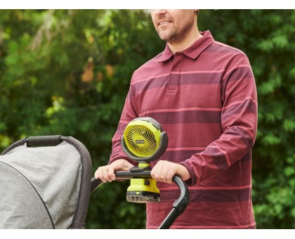Вентилятор акумуляторний Ryobi ONE+ RCF18-0 18В 3400об·хв 2 швидкості поворотний 0.4кг без АКБ та ЗП Вентилятор акумуляторний Ryobi ONE+ RCF18-0 18В 3400об·хв 2 швидкості поворотний 0.4кг без АКБ та ЗП