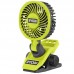 Вентилятор аккумуляторный клипса Ryobi USB Lithium RCF4-0 4В 3800об·мин вращение 325° поворот 180° 2 скорости 0.29кг без АКБ и ЗУ