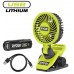 Вентилятор аккумуляторный клипса Ryobi USB Lithium RCF4-120G 4В 1х2А·ч 3800об·мин вращение 325° поворот 180° 2 скорости 0.29кг