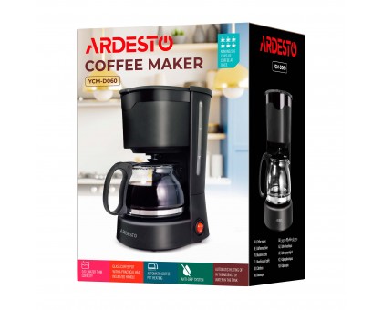 Кофеварка Ardesto капельная 0.6л, молотый, серебристо-черный Кофеварка Ardesto капельная 0.6л, молотый, серебристо-черный