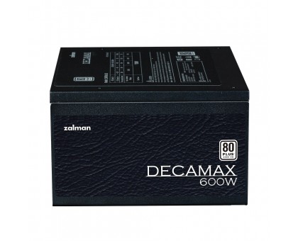 Блок живлення Zalman Decamax (600W) 85%, 80 Plus, 120мм, 1xMB 24pin(20+4), 1xCPU 8pin(4+4), 3xMolex, 6xSATA, 2xPCIe 8pin(6+2) Блок живлення Zalman Decamax (600W) 85%, 80 Plus, 120мм, 1xMB 24pin(20+4), 1xCPU 8pin(4+4), 3xMolex, 6xSATA, 2xPCIe 8pin(6+2)