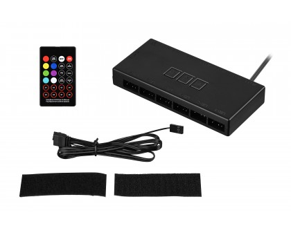 Контроллер 2E GAMING CONTR-B, ARGB 6 fans 3pin, 3pin +5VARGB, 2 pin LED, пульт Контроллер 2E GAMING CONTR-B, ARGB 6 fans 3pin, 3pin +5VARGB, 2 pin LED, пульт