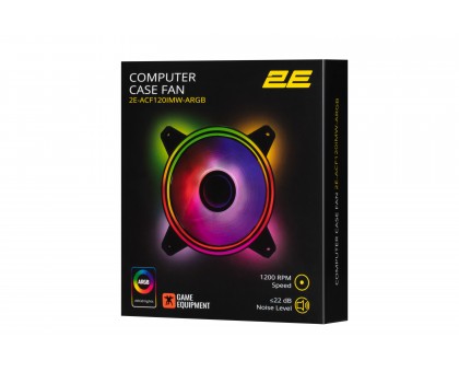 Корпусный вентилятор 2E GAMING Air Cool Infinity M ACF120IMW-ARGB, 120мм, 1200rpm, 3pin, 3pin +5VARGB 22dBa чёрный Корпусный вентилятор 2E GAMING Air Cool Infinity M ACF120IMW-ARGB, 120мм, 1200rpm, 3pin, 3pin +5VARGB 22dBa чёрный
