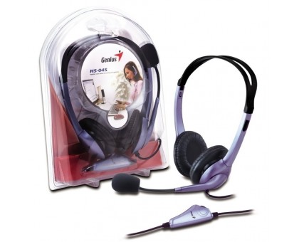 Гарнітура ПК стерео Genius HS-04S, 2х mini-jack, 2м, фіолетовий Гарнітура ПК стерео Genius HS-04S, 2х mini-jack, 2м, фіолетовий