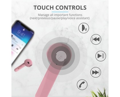 Навушники Trust Primo Touch True Wireless Mic Pink Навушники Trust Primo Touch True Wireless Mic Pink