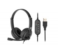 Гарнітура ПК стерео On-ear 2E CH12 USB, omni-mic, 2м, чорний