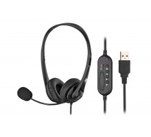 Гарнитура ПК стерео On-ear 2E CH11 USB, omni-mic, 2м, черный