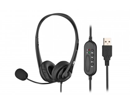 Гарнитура ПК стерео On-ear 2E CH11 USB, omni-mic, 2м, черный Гарнитура ПК стерео On-ear 2E CH11 USB, omni-mic, 2м, черный