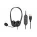 Гарнитура ПК стерео On-ear 2E CH11 USB, omni-mic, 2м, черный
